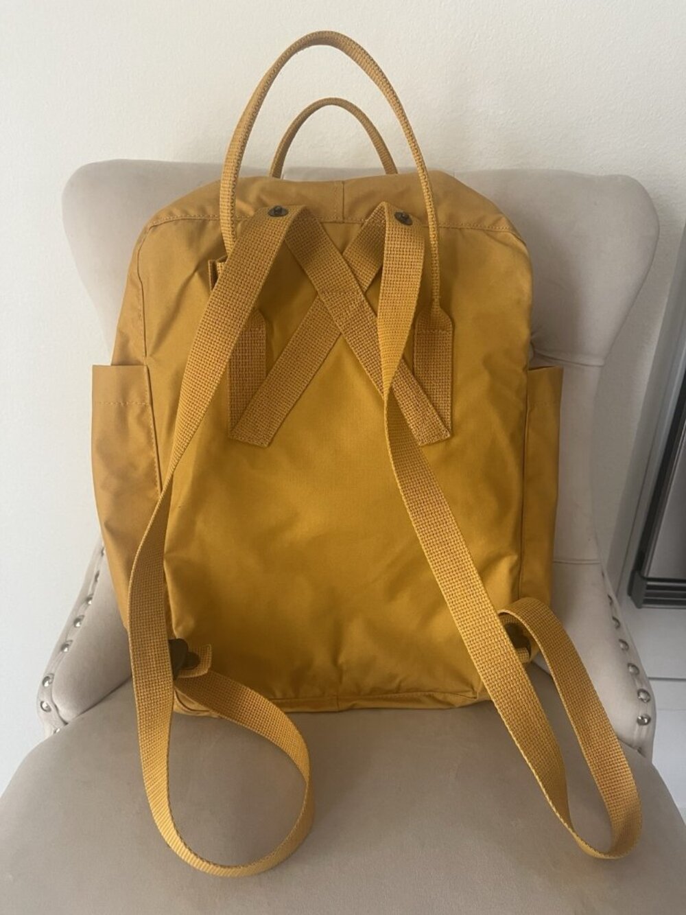 Fjallraven Kanken Backpack Yellow School Bag w Seat Pad 23510 Lightweight - Picture 2 of 16